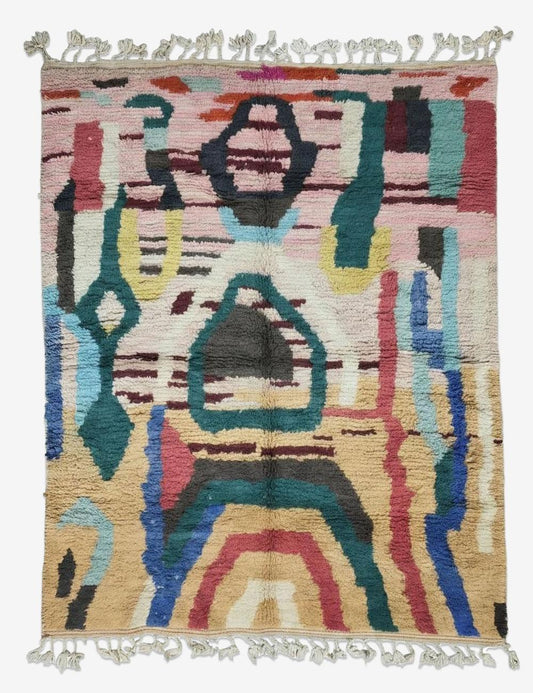 Abstract Handwoven Berber Wool Rug 9 x 6.8 ft / 275 x 210 cm