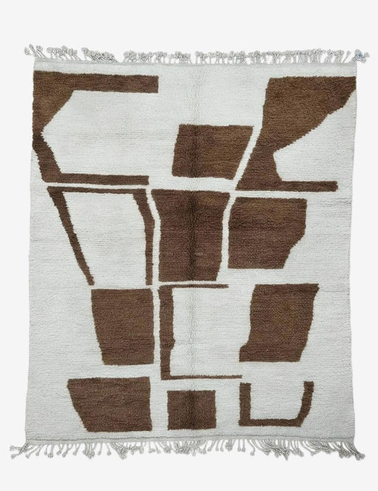 Brown Moroccan Handmade Rug 9.9 x 8.3 ft / 303 x 255 cm