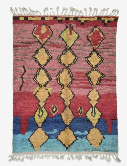 Handmade Abstract Berber Wool Rug 8.9 x 6.6 ft / 272 x 204 cm