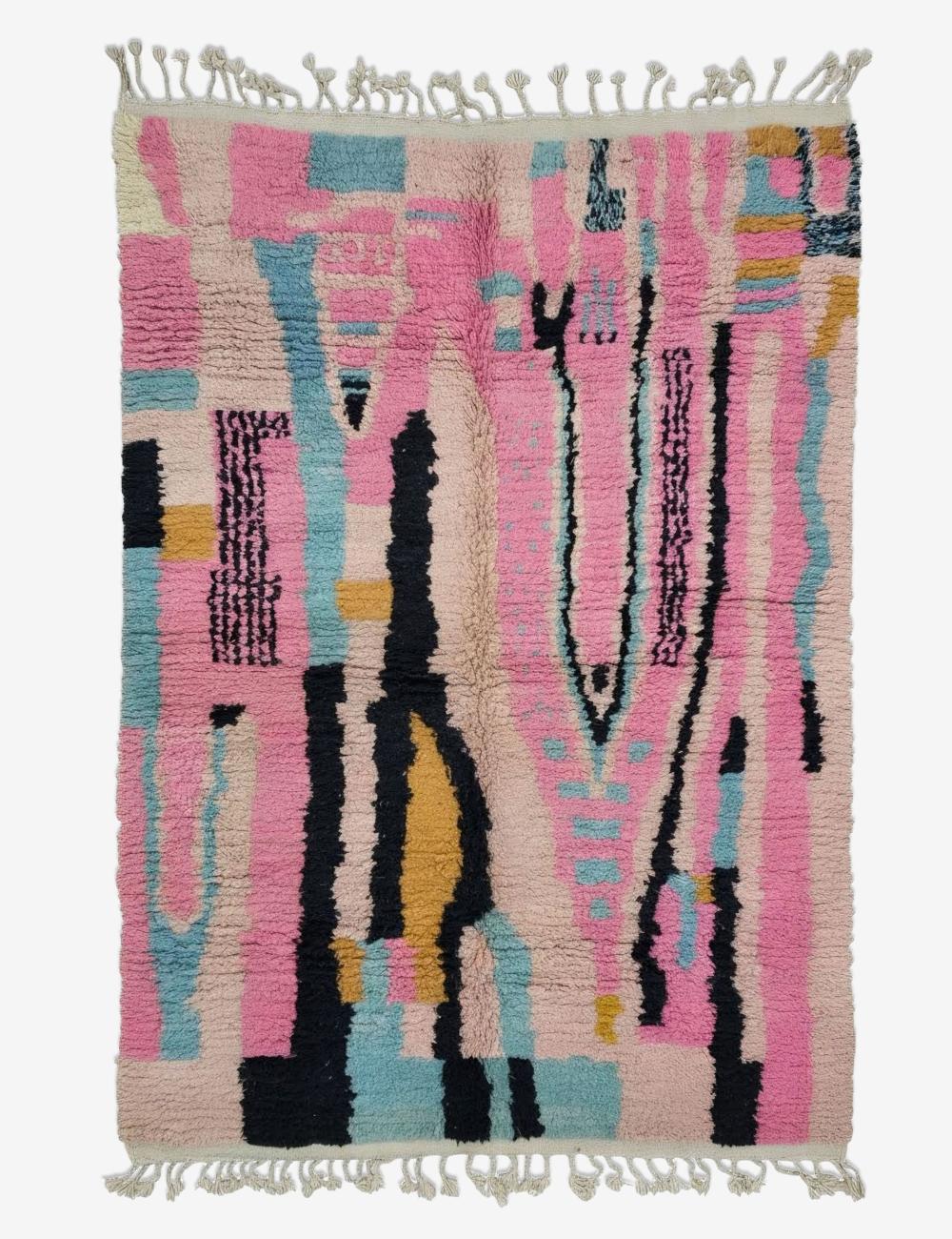 Bold Abstract Berber Wool Rug 9.9 x 6.8 ft / 303 x 210 cm