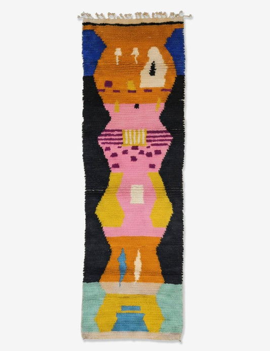 Bold Color-Blocked Design Rug 9.5 x 2.9 ft / 290 x 90 cm