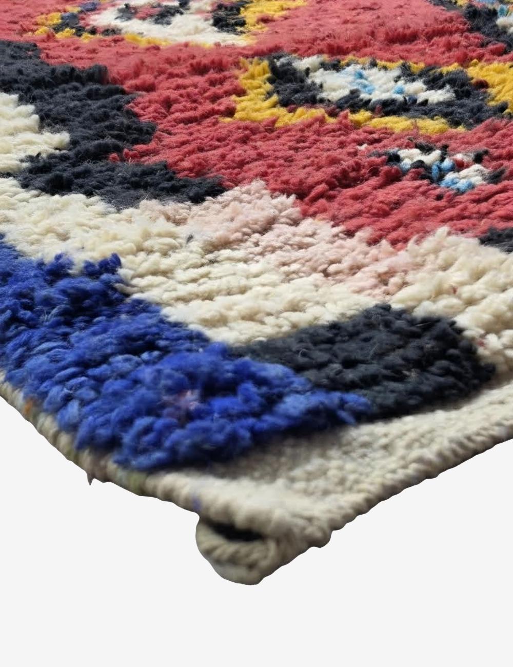 Berber Wool Rug with Tribal Flame Motifs 9.5 x 6.5 ft / 290 x 198 cm
