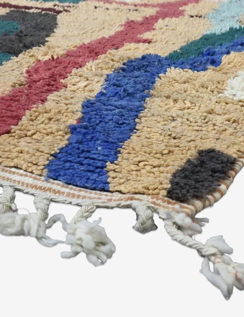 Abstract Handwoven Berber Wool Rug 9 x 6.8 ft / 275 x 210 cm