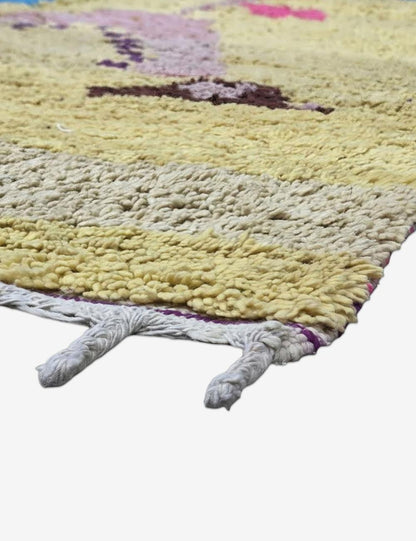 Yellow Floral Handwoven Berber Wool Rug 10 x 6.7 ft / 306 x 206 cm