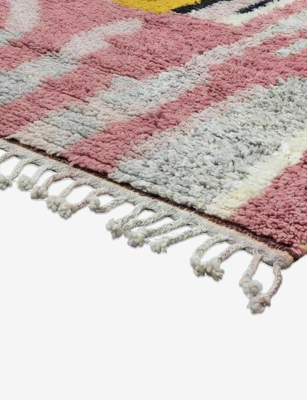 Striped Handwoven Berber Wool Rug 9.9 x 6.5 ft / 303 x 200 cm