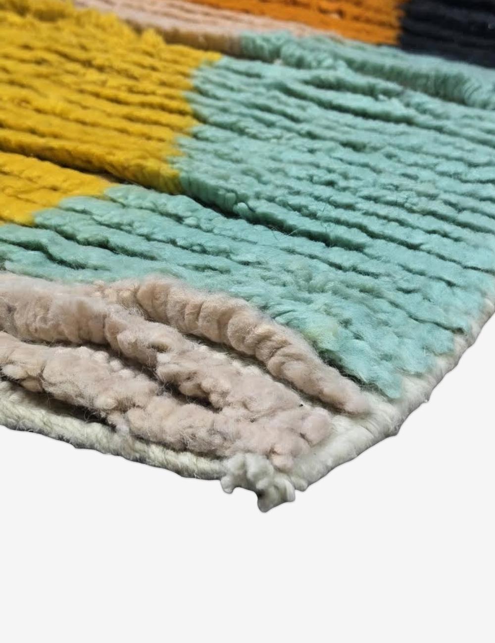 Bold Color-Blocked Design Rug 9.5 x 2.9 ft / 290 x 90 cm