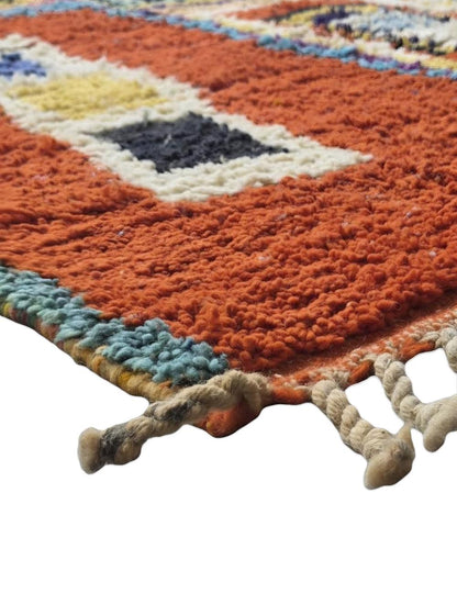 Moroccan Color-Block Patchwork Design Rug 9.4 x 5.9 ft / 285 x 180 cm