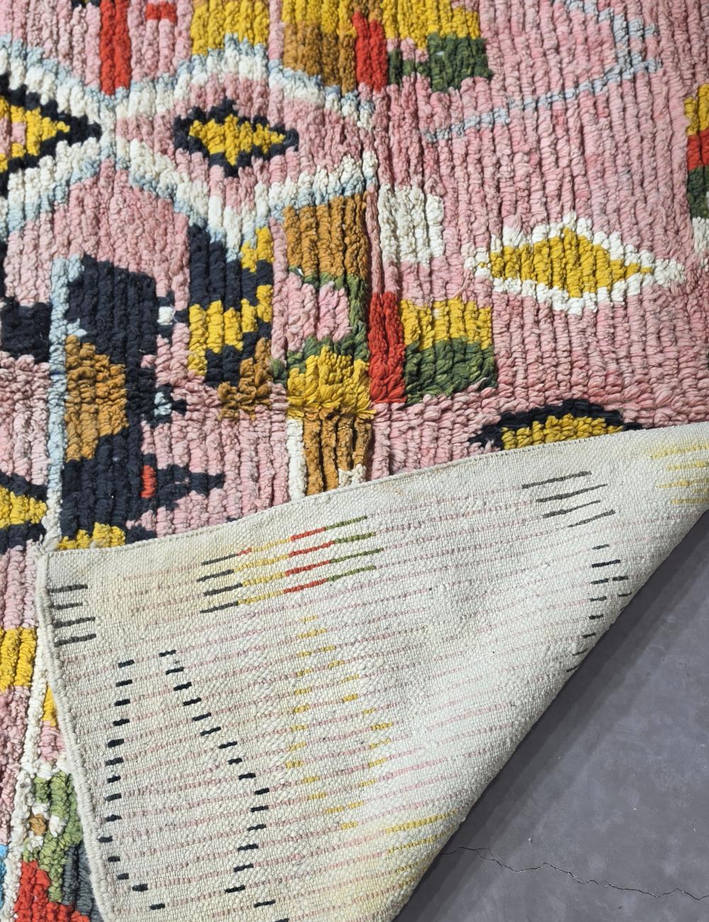 Colorful Abstract Handwoven Berber Wool Rug 8.9 x 7.1 ft / 272 x 219 cm