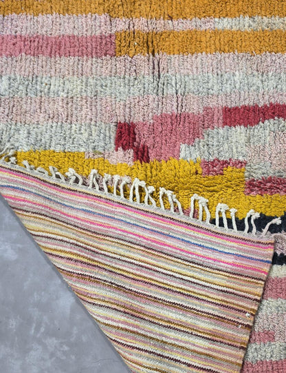 Striped Handwoven Berber Wool Rug 9.9 x 6.5 ft / 303 x 200 cm