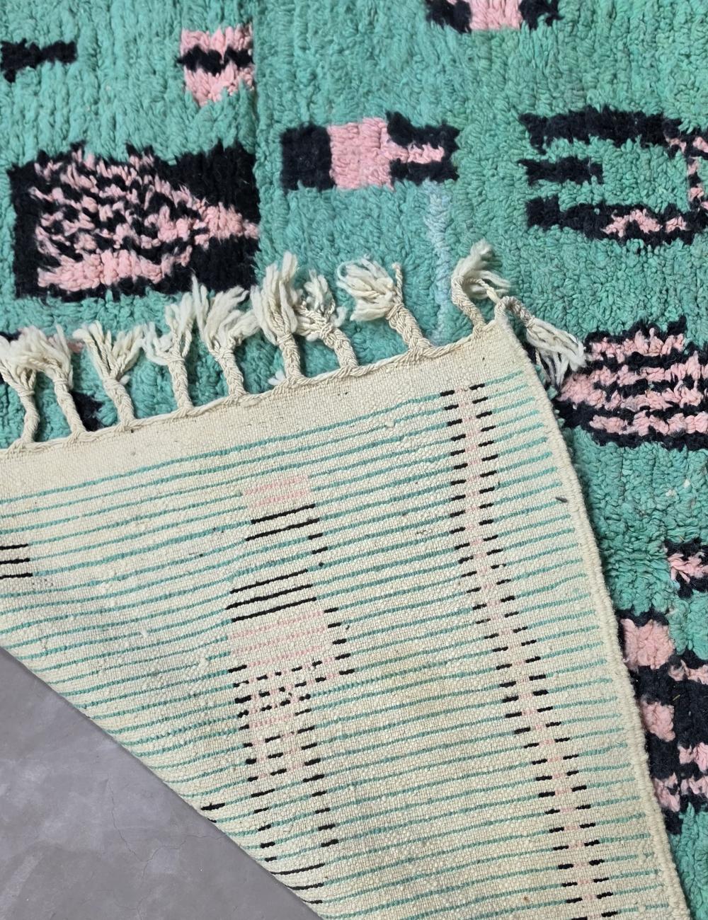 Mint Teal Moroccan Rug 9.2 x 6.1 ft / 280 x 187 cm
