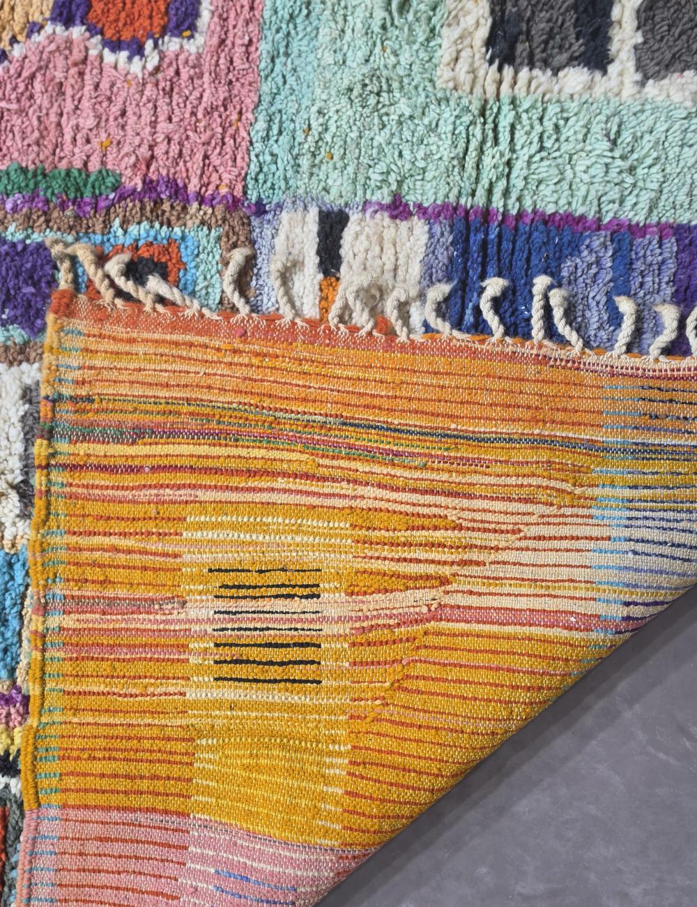 Moroccan Color-Block Patchwork Design Rug 9.4 x 5.9 ft / 285 x 180 cm