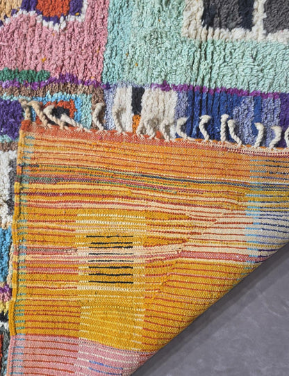 Moroccan Color-Block Patchwork Design Rug 9.4 x 5.9 ft / 285 x 180 cm