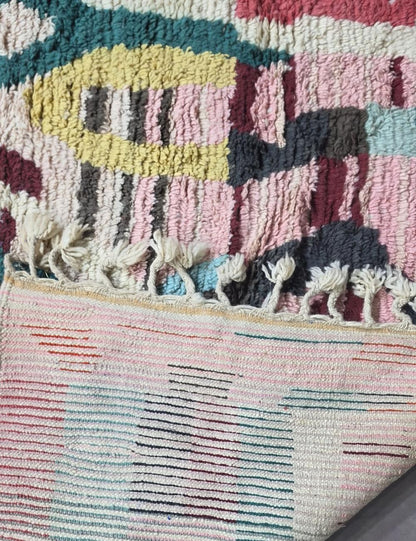 Abstract Handwoven Berber Wool Rug 9 x 6.8 ft / 275 x 210 cm