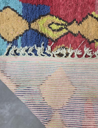 Handmade Abstract Berber Wool Rug 8.9 x 6.6 ft / 272 x 204 cm