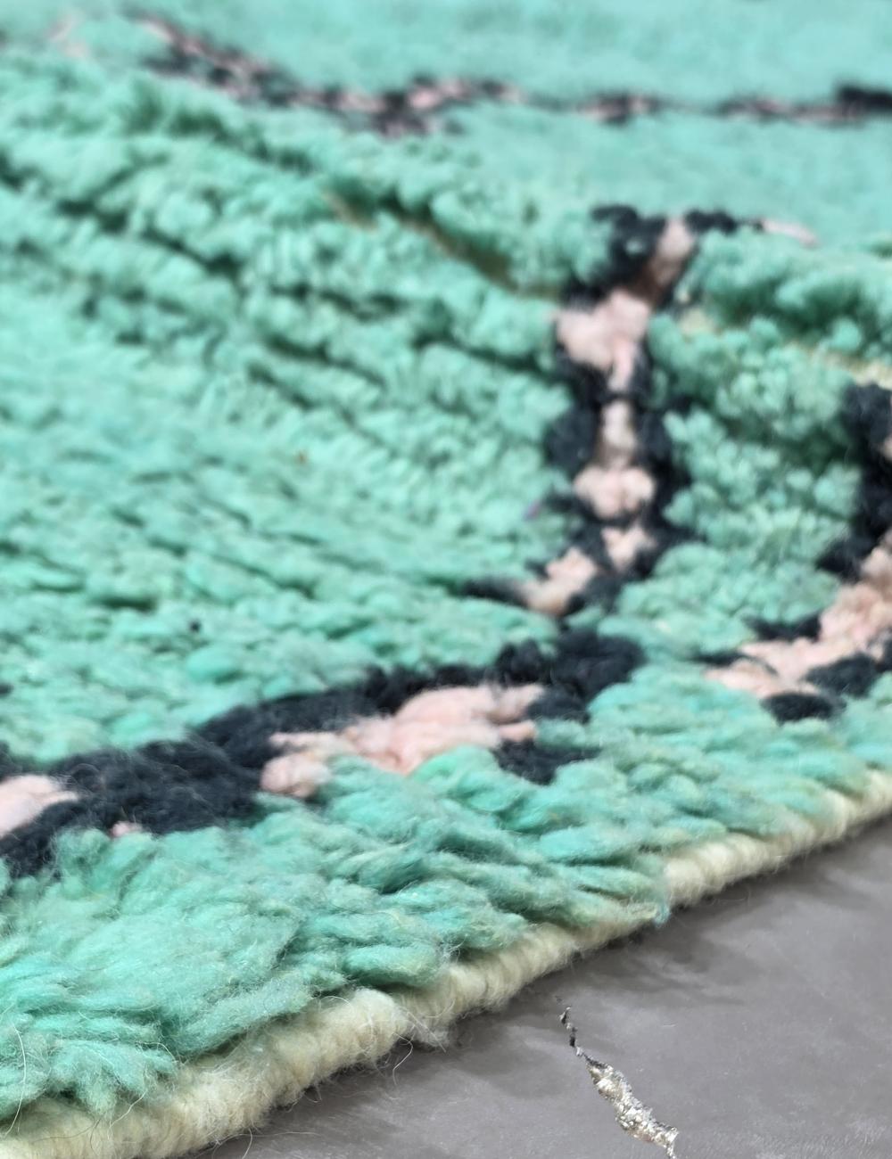 Mint Teal Moroccan Rug 9.2 x 6.1 ft / 280 x 187 cm