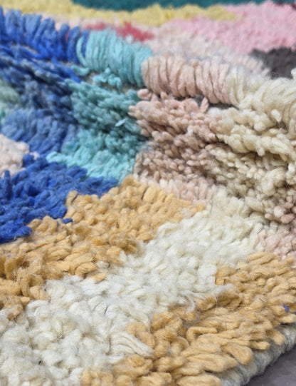 Abstract Handwoven Berber Wool Rug 9 x 6.8 ft / 275 x 210 cm