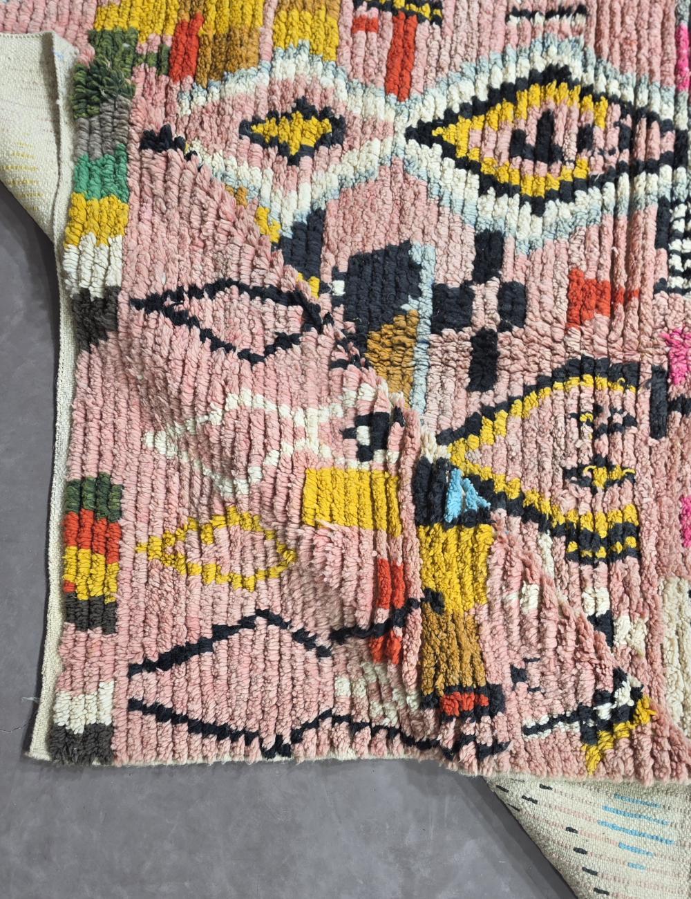 Colorful Abstract Handwoven Berber Wool Rug 8.9 x 7.1 ft / 272 x 219 cm