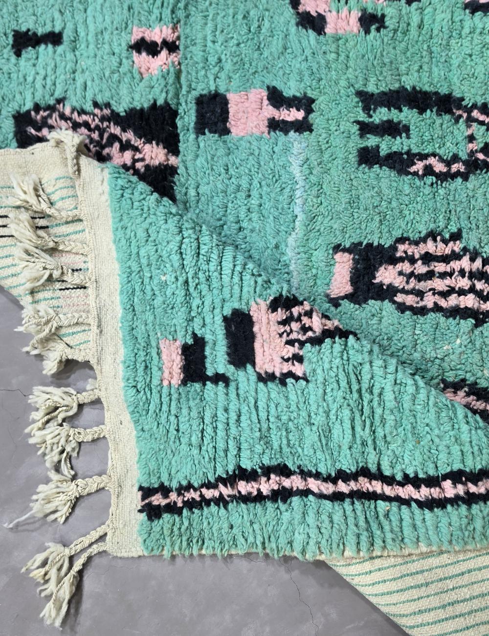Mint Teal Moroccan Rug 9.2 x 6.1 ft / 280 x 187 cm