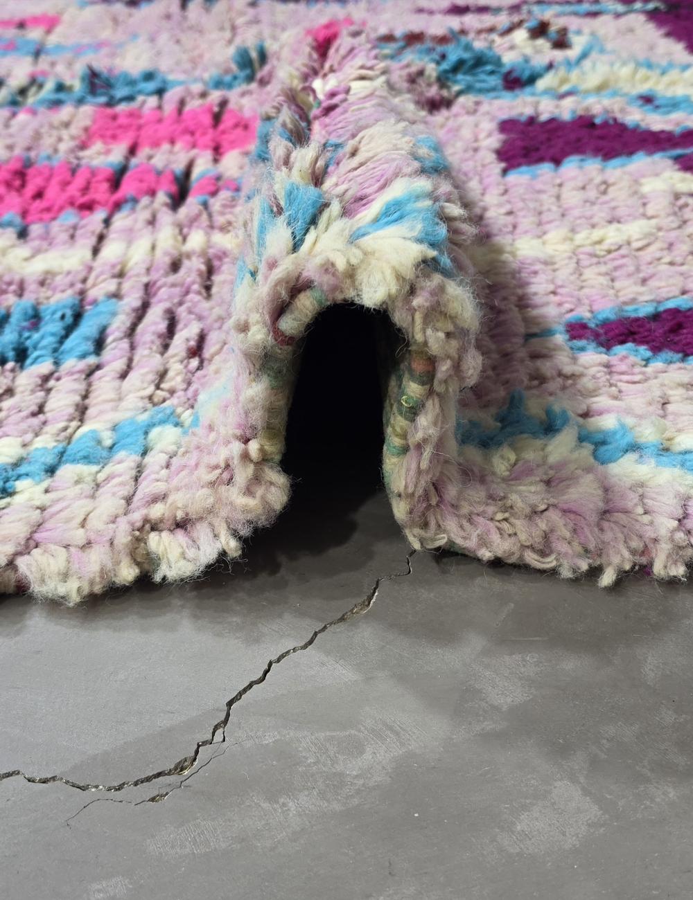 Mauve Handwoven Berber Wool Rug 9.7 x 5.6 ft / 296 x 172 cm