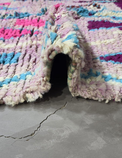 Mauve Handwoven Berber Wool Rug 9.7 x 5.6 ft / 296 x 172 cm