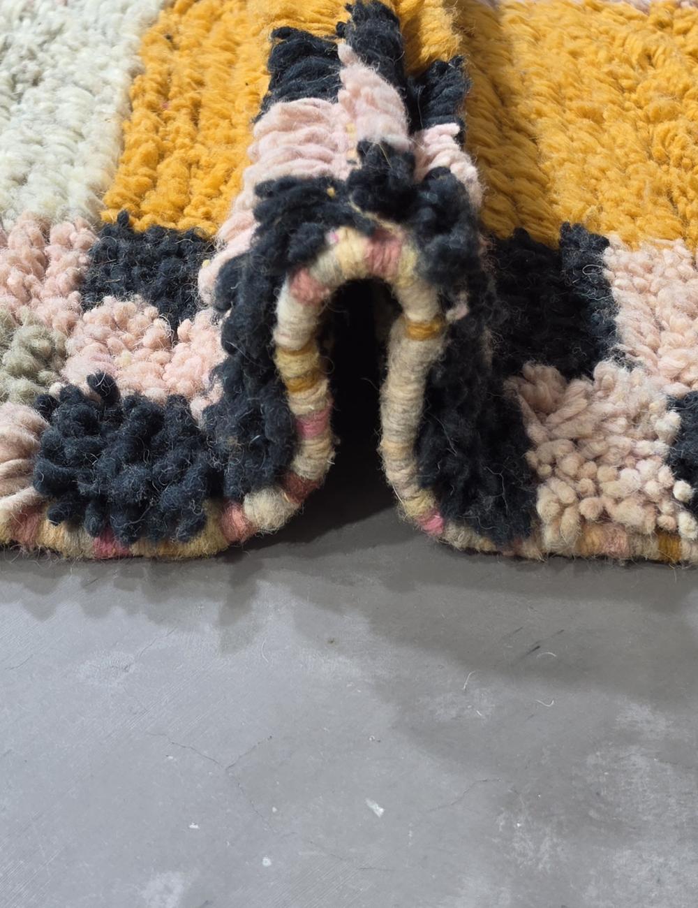 Striped Handwoven Berber Wool Rug 9.9 x 6.5 ft / 303 x 200 cm