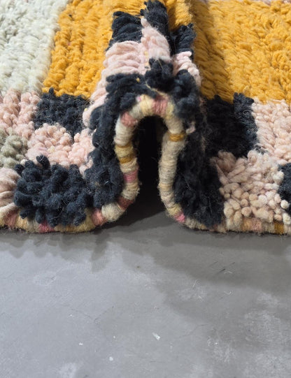 Striped Handwoven Berber Wool Rug 9.9 x 6.5 ft / 303 x 200 cm