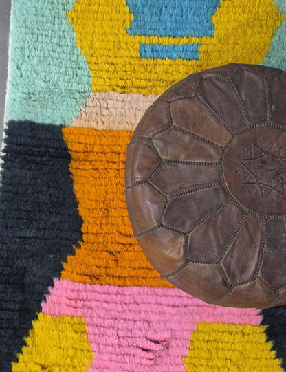 Bold Color-Blocked Design Rug 9.5 x 2.9 ft / 290 x 90 cm