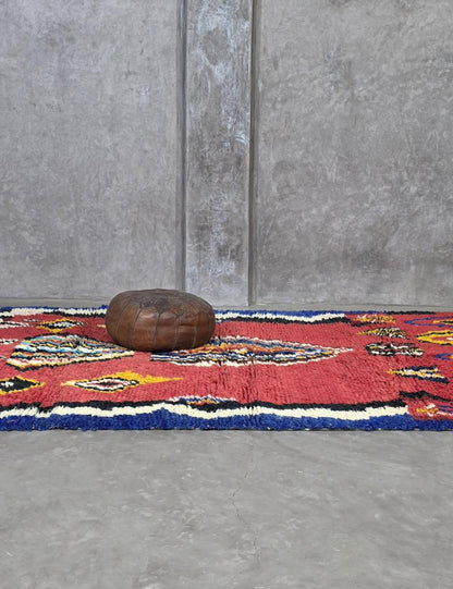 Berber Wool Rug with Tribal Flame Motifs 9.5 x 6.5 ft / 290 x 198 cm
