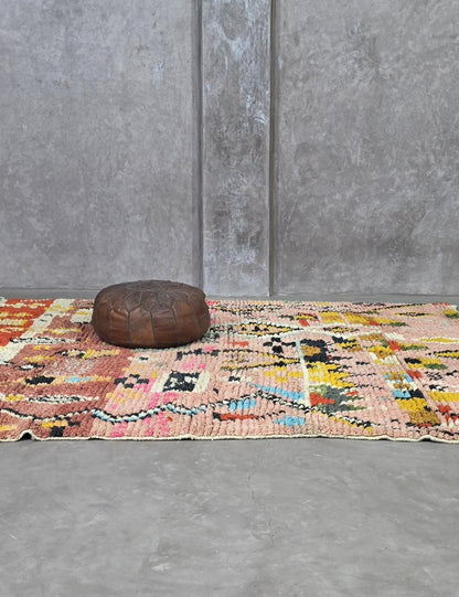 Colorful Abstract Handwoven Berber Wool Rug 8.9 x 7.1 ft / 272 x 219 cm