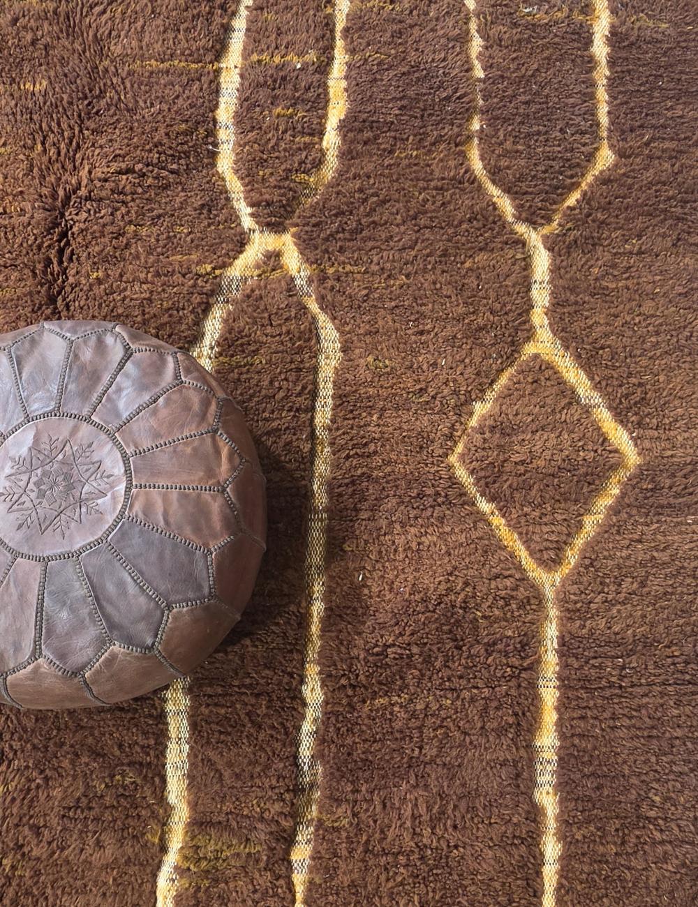 Brown Moroccan Rug 9.5 x 8.2 ft / 290 x 250 cm