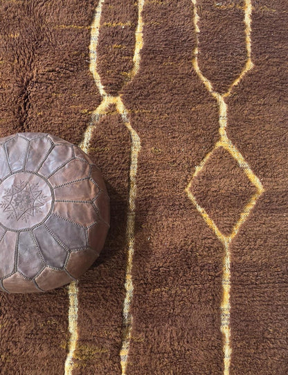 Brown Moroccan Rug 9.5 x 8.2 ft / 290 x 250 cm