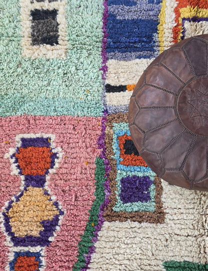 Moroccan Color-Block Patchwork Design Rug 9.4 x 5.9 ft / 285 x 180 cm