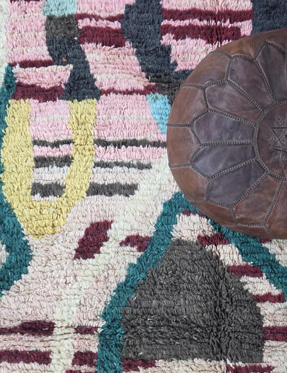 Abstract Handwoven Berber Wool Rug 9 x 6.8 ft / 275 x 210 cm