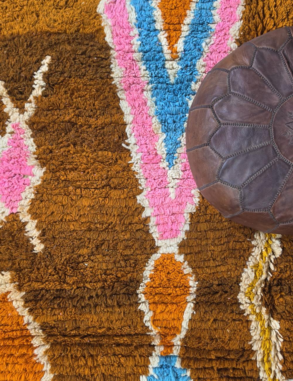 Handwoven Berber Boujad Rug 8.6 x 7.2 ft / 262 x 222 cm