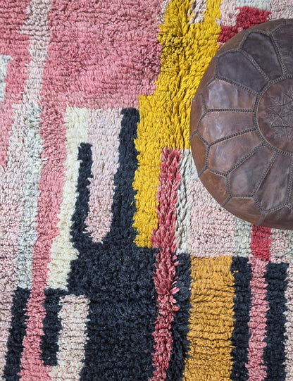 Striped Handwoven Berber Wool Rug 9.9 x 6.5 ft / 303 x 200 cm