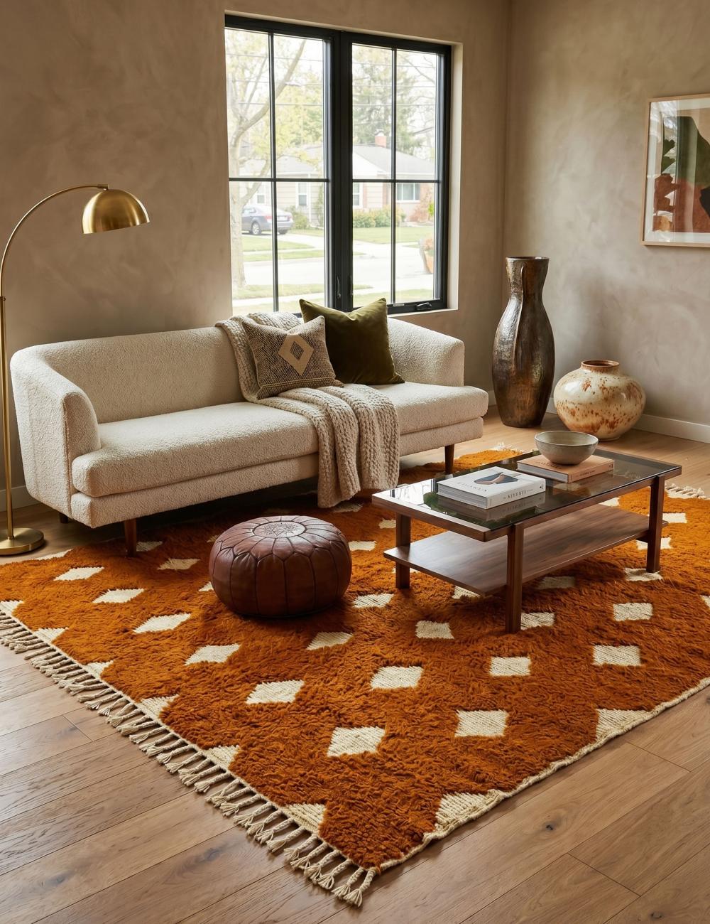 Mustard Moroccan Rug 9.8 x 8.2 ft / 300 x 250 cm
