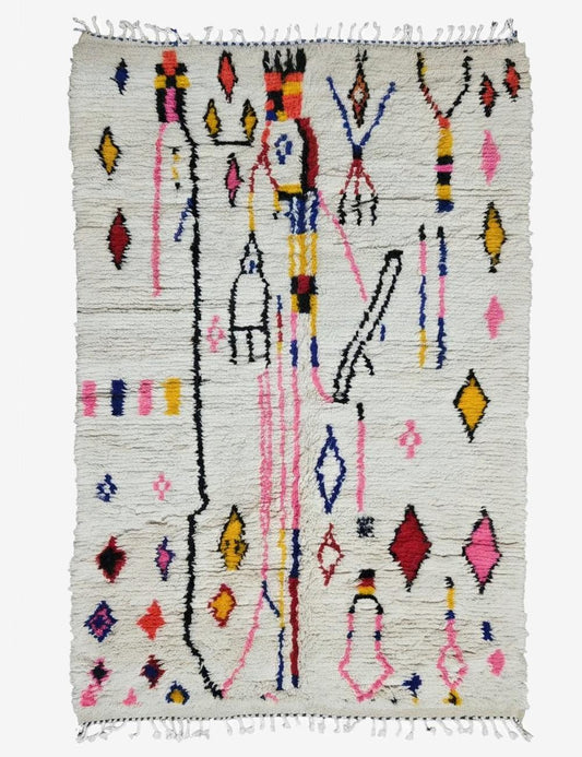 Handknotted Abstract Azilal Rug 9.4 x 5.9 ft / 286 x 182 cm