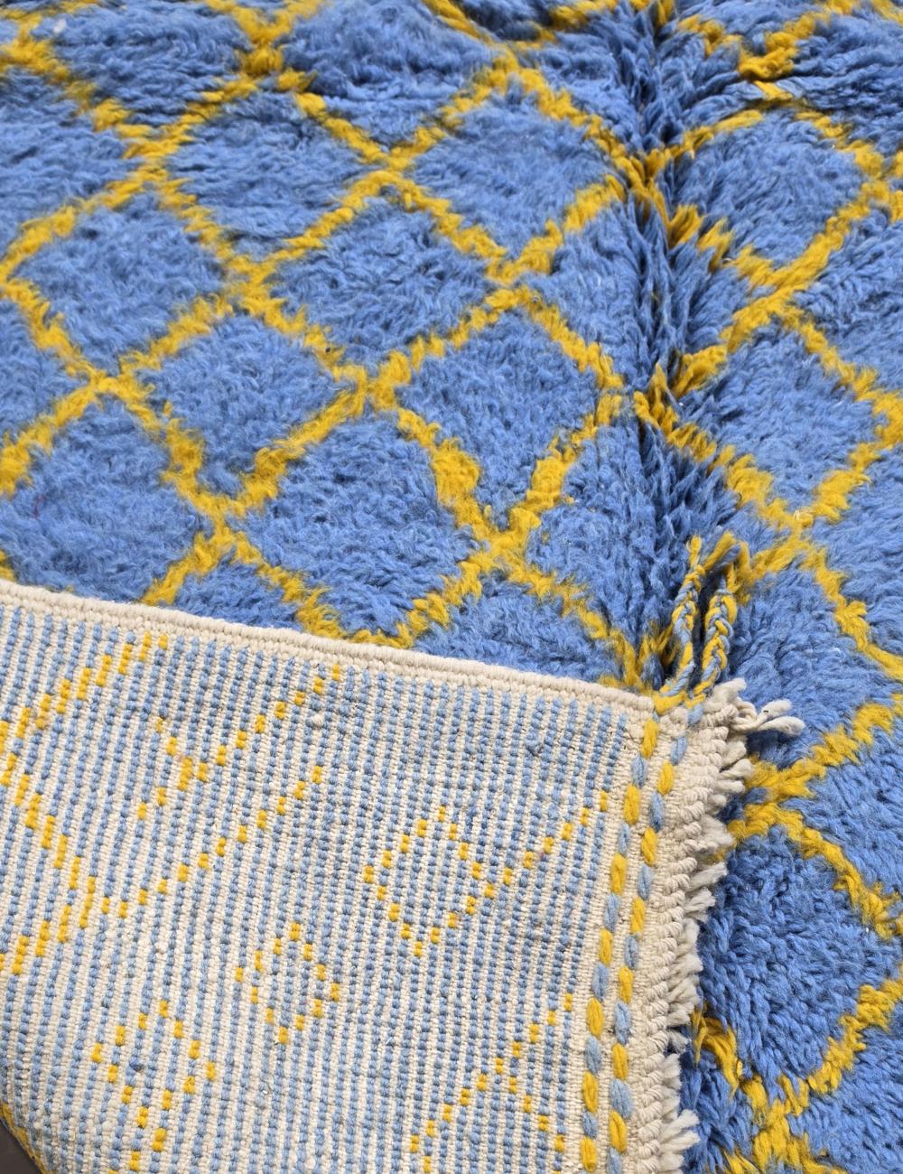 Handmade Blue Moroccan Rug 8.1 x 4.8 ft / 248 x 147 cm