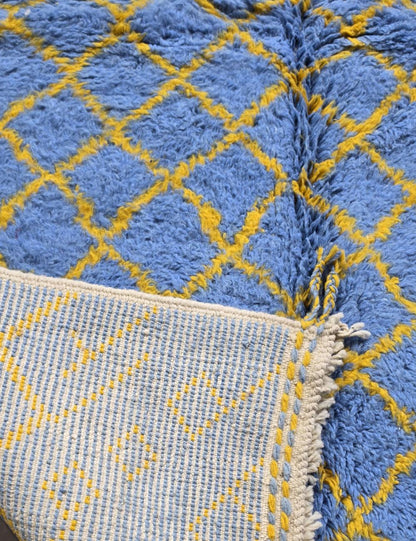 Handmade Blue Moroccan Rug 8.1 x 4.8 ft / 248 x 147 cm