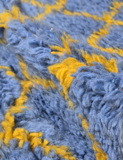 Handmade Blue Moroccan Rug 8.1 x 4.8 ft / 248 x 147 cm