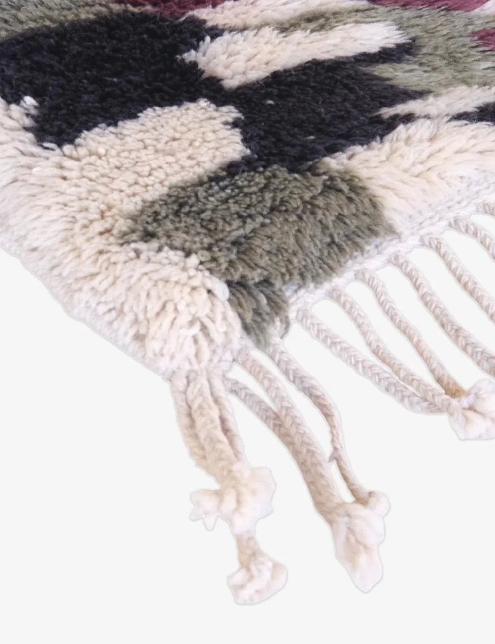 Plaid blanket with fringe on a white background