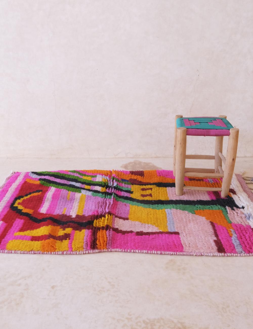 Small Colorful Rug 5.3 x 3.1 ft / 162 x 95 cm