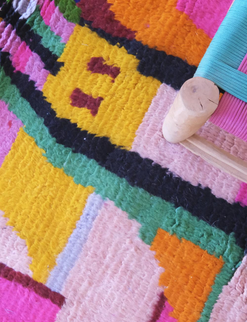 Small Colorful Rug 5.3 x 3.1 ft / 162 x 95 cm