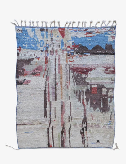 Moroccan Abstract Wool Rug 7.9 x 6 ft / 240 x 185 cm - Surcoma