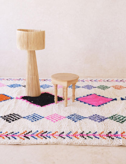 Moroccan Azilal Cream and Pink Rug 9.2 x 7 ft / 280 x 216 cm