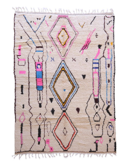 Moroccan Azilal Wool Rug 9.9 x 6.5 ft / 303 x 200 cm - Surcoma