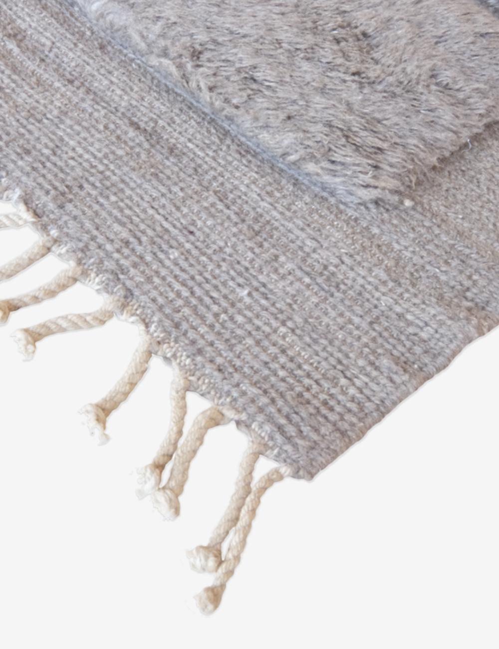 Moroccan Taupe Rug Wool 4.9 x 3.4 ft / 148 x 106 cm