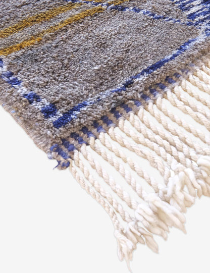 Moroccan Abstract Beni MRirt Wool Rug 8.4 x 5.2 ft / 257 x 160 cm - Surcoma