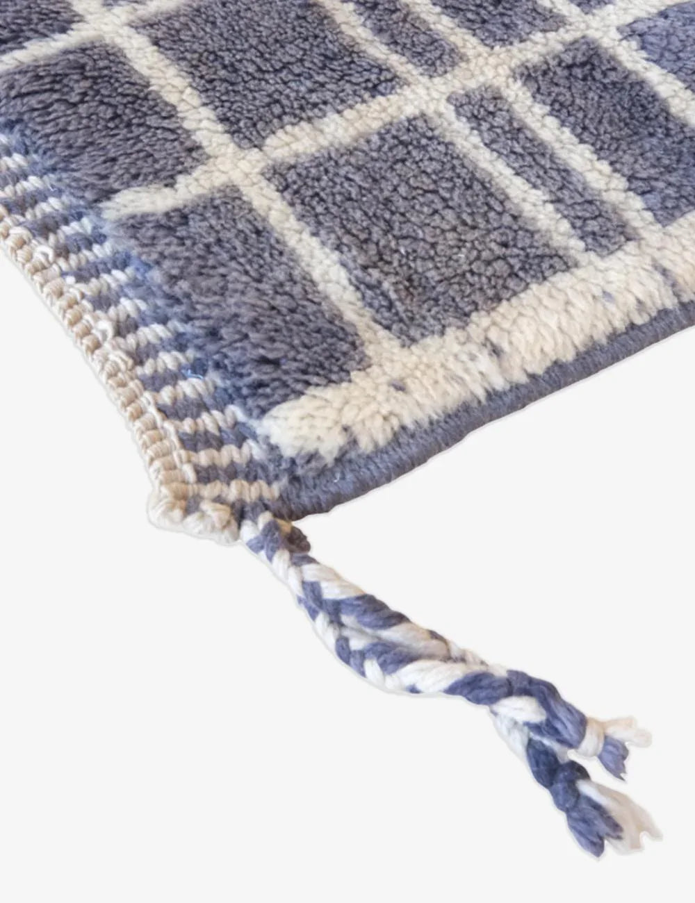 Moroccan Beni Mrirt Wool Rug, handwoven natural wool, 5 x 4.2 ft