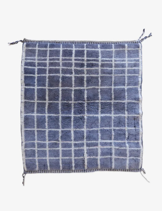 Moroccan Beni Mrirt Wool Rug, handwoven natural wool, 5 x 4.2 ft